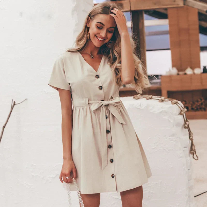 Short V-neck Summer Dresses